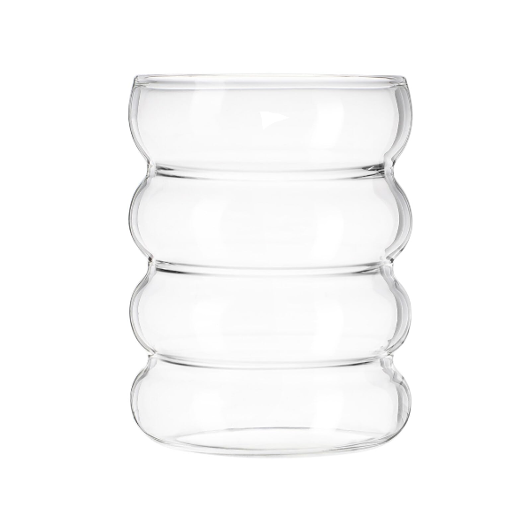 350ml Elegant Caterpillar Design Spiral Glass Cup - Transparent