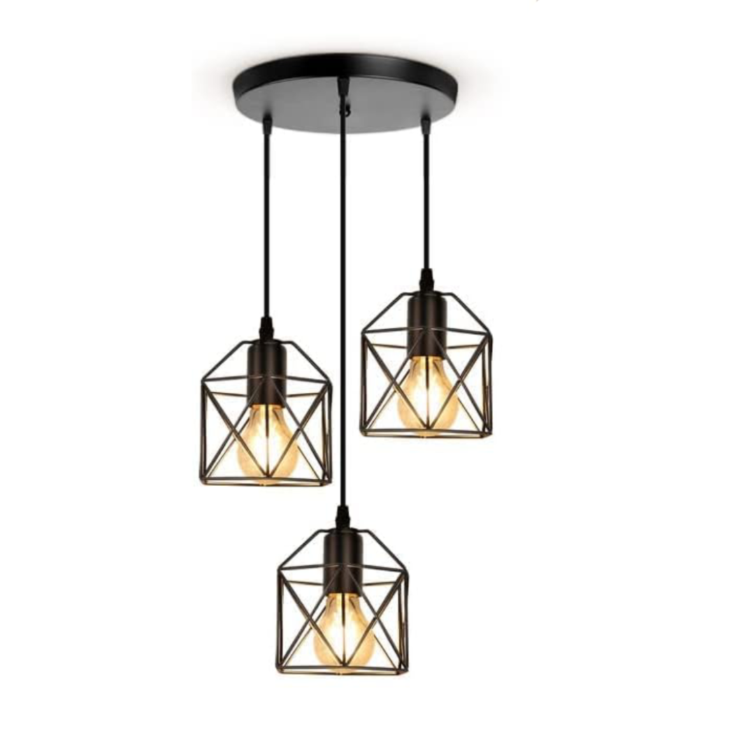 3-Light Pendant Light Fixture Farmhouse Kitchen Metal Ceiling Hanging Light