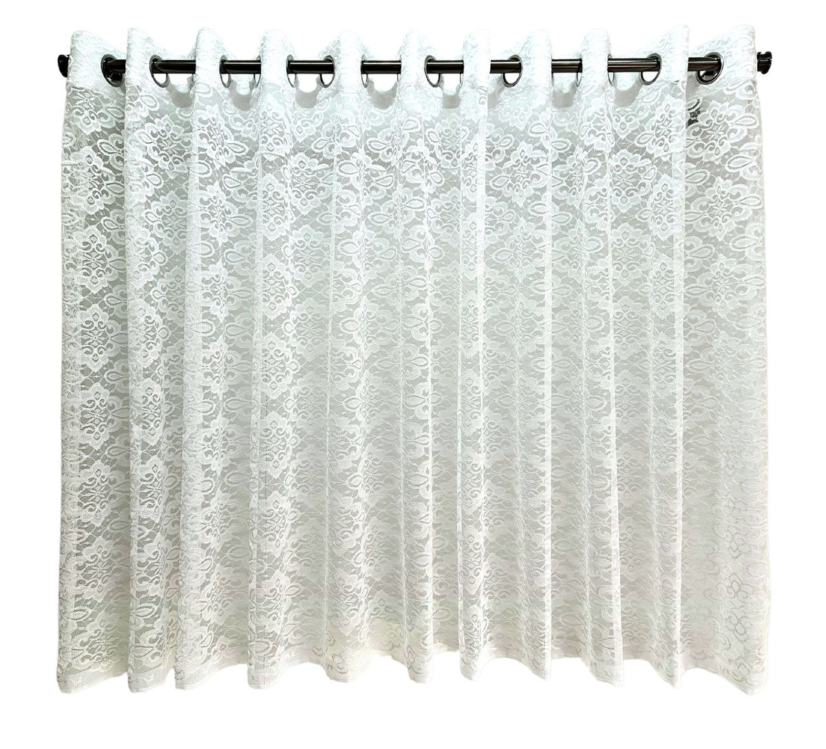 Voil Centre 3m Shiny Lace Punched Eyelet Kitchen Curtain Single Layer