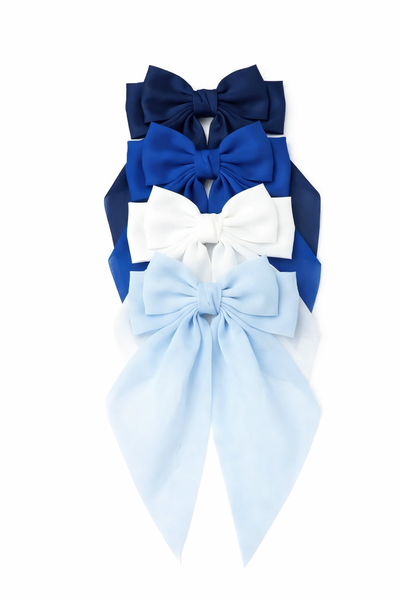 4 x Elegant Satin Hair Bow Clips