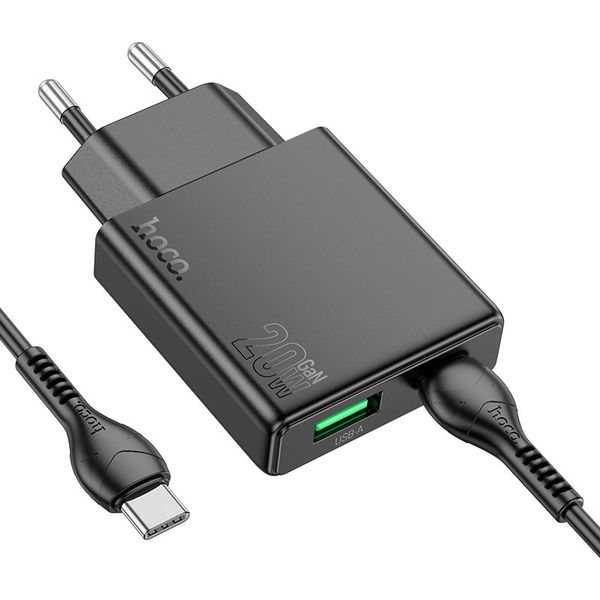 Fast Type C Adapter 20Watt With USB-C 1M Cable-Ultra slim Hoco-N38