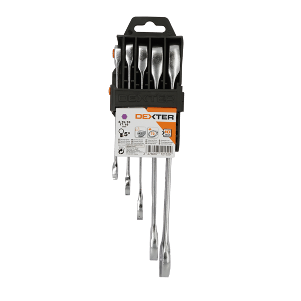 Dexter Combination Spanner Set With Ratchet 5 Pieces