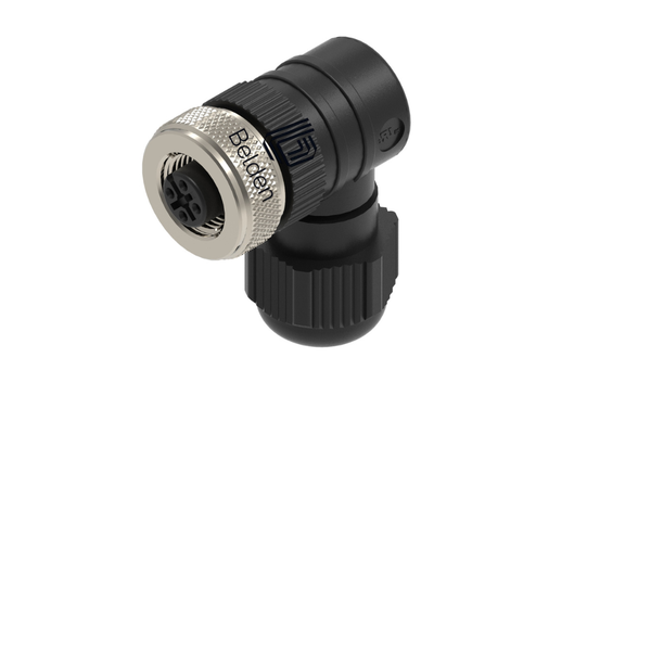 RKCW 5/9 M12 5-Pole Right Angle Female Connector, PG9, IP67