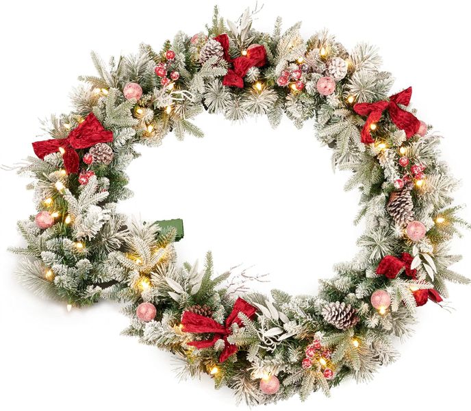 St Charles Decorated Garland with Red Balls and Berries(Pre-lit) -150cm
