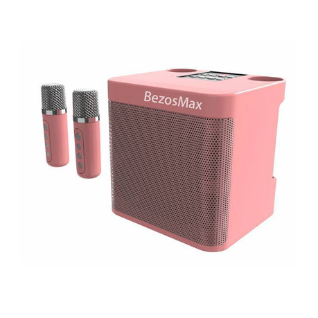 BezosMax Portable Bluetooth Karaoke Speaker with 2 Wireless Mics for Home Image