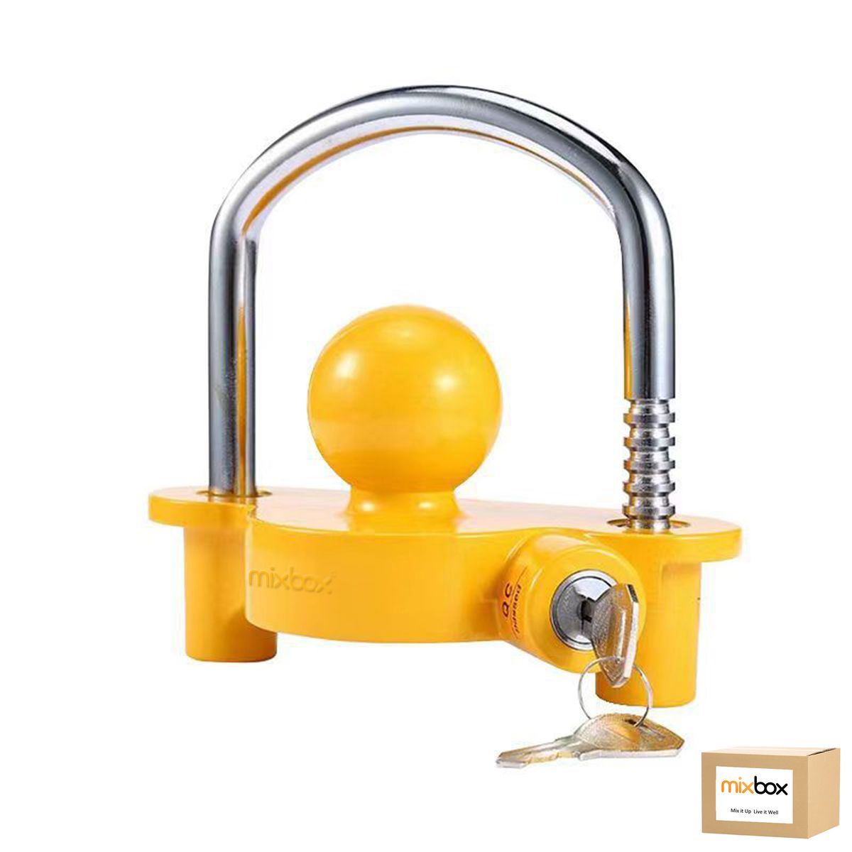 Mix Box Heavy Duty Trailer Hitch Lock Tow Ball Security Kit with 2 Keys