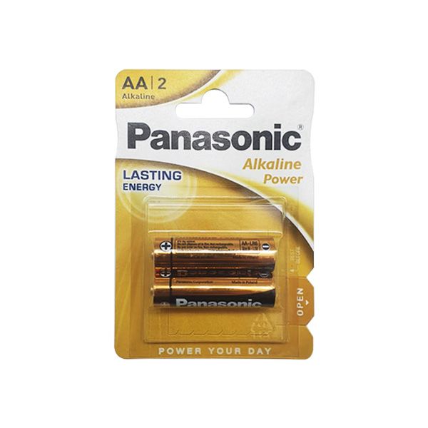 Panasonic AA Alkaline 2 Pack Batteries x 1 Box of 12 Packs (LR6APB/2BP)