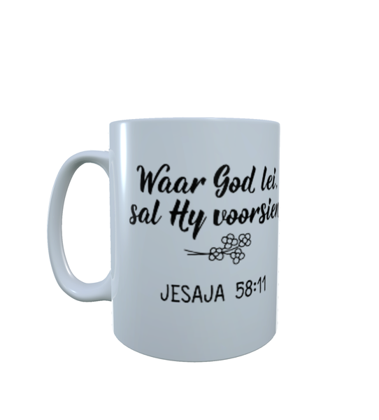 Afrikaans - Waar God Lei, Sal Hy Voorsien - Aesthetic - Coffee Mug