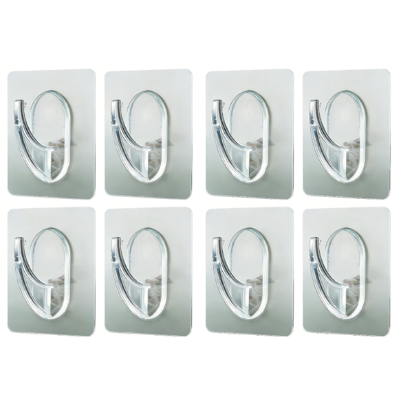8 Pieces Of Silver Wire Hook, Powerful Non Porous Storage Wall Hook