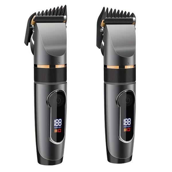 Electric Hair Clipper Waterproof with Ceramic Blade LCD Display Trimmer
