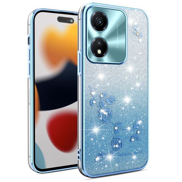 Phone Case Compatible With Honor X5 Plus Flowers Diamond Shining Cover