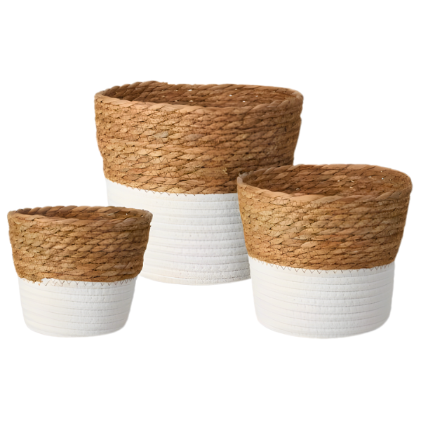 Woven Seagrass Storage Basket Set - For Home Storage &amp; Organisation
