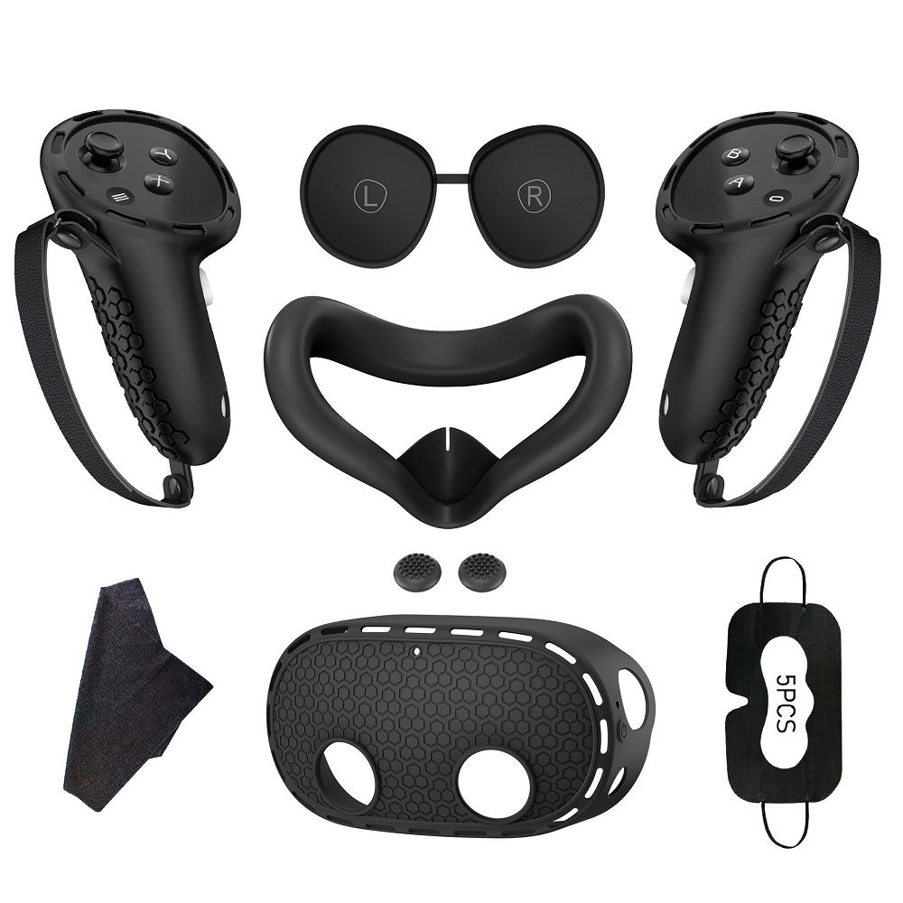 7 in 1 VR Accessories Compatible with Meta Oculus Quest 3s(black