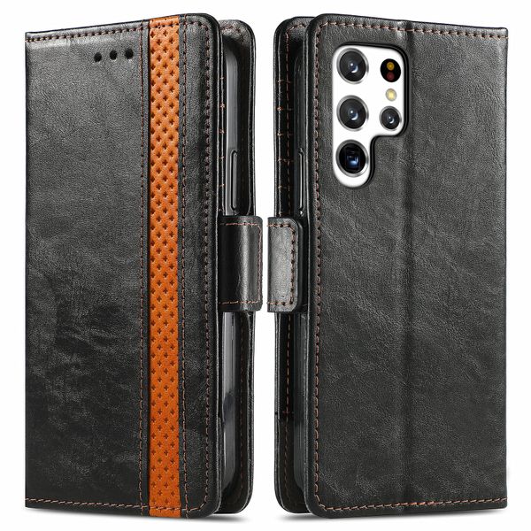 Leather Case Compatible With Samsung Galaxy S22 Ultra Flip Wallet Cover