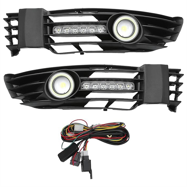 Front Bumper Grille Fog Light Kit for Passat Compatible with Volkswagen