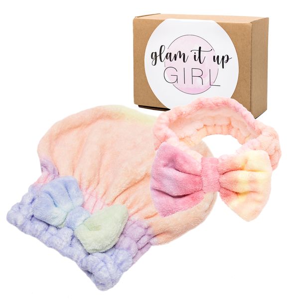 Headband &amp; Super Absorbent Head Towel - Tie Die Combo