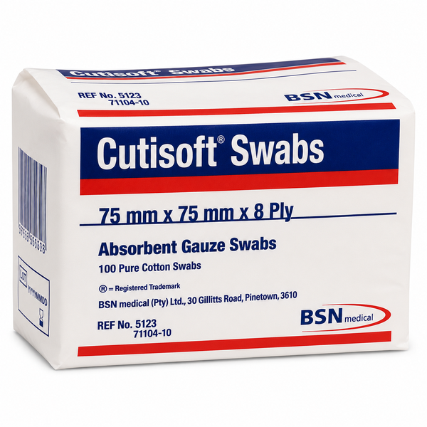 Cutisoft Natural Cotton Gauze Swabs - Pack of 100