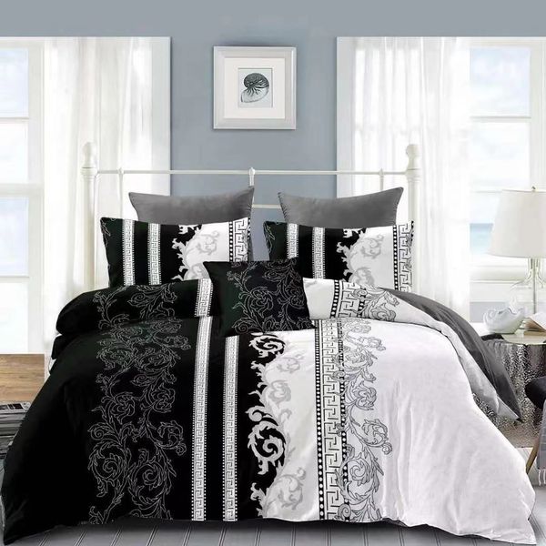 Bedspread Set Queen 5 Piece Microfiber Embroidery