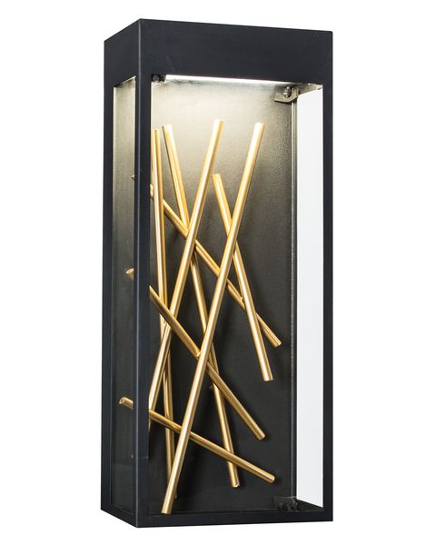Sleek Black 18 Watt LED Wall Light with Golden Accents - L540 Black
