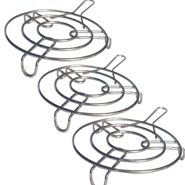 Stainless Steel Trivet Kitchen Hot Pot Stand With Handle Pack Of 3