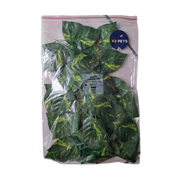 Artificial Reptile Plant Décor - Plastic Jungle Leaves for Terrariums