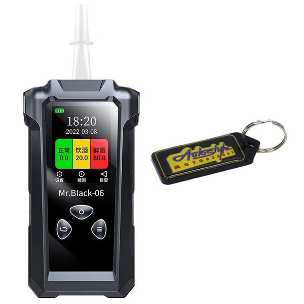 Alcohol Tester High-Accuracy Breathalyzer Analyzer - Fuel Sensor &amp; Keyring