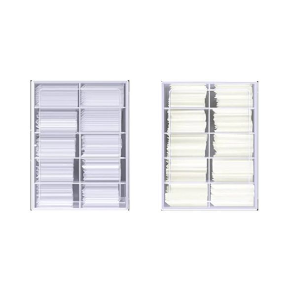 XL C Curve Nail Tips - 100 Pieces - Clear &amp; Natural