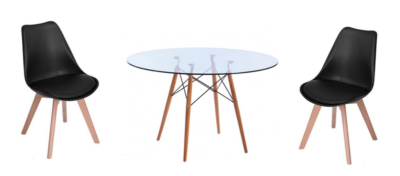 Modern Wooden Table - With 2 x Frankfurt Chairs