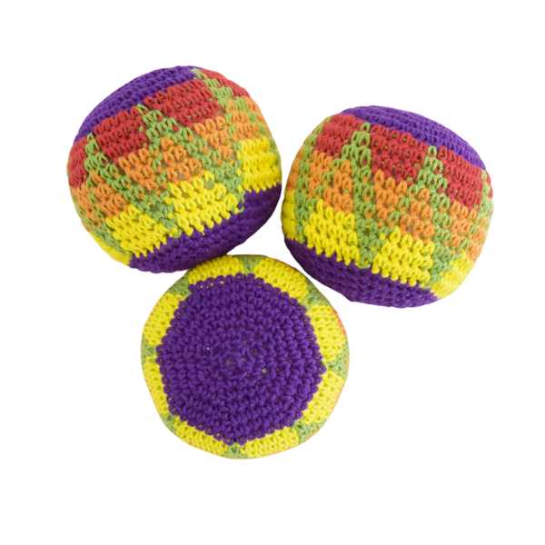 Footbags Hacky Saki Balls - Colourful Triangle Set of 3