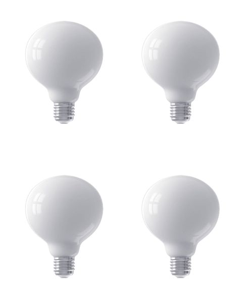 DrLight LED Milky Frosted Glass G95 Bulb 4W - 4 Pieces Pack