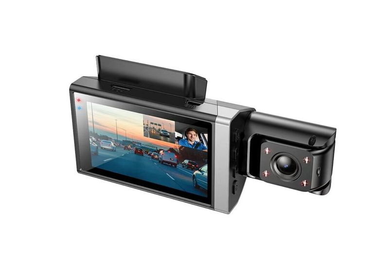 Hoco.DI64 Triple-Screen Dashcam WiFi HD Driving Recorder Black