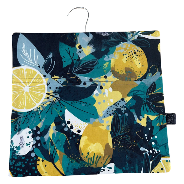 Washing Pegs Bag - Green with Lemons and Leaves