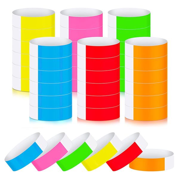 600 Pcs Wrist Bands, Paper Wristbands For Events - Assorted Colors