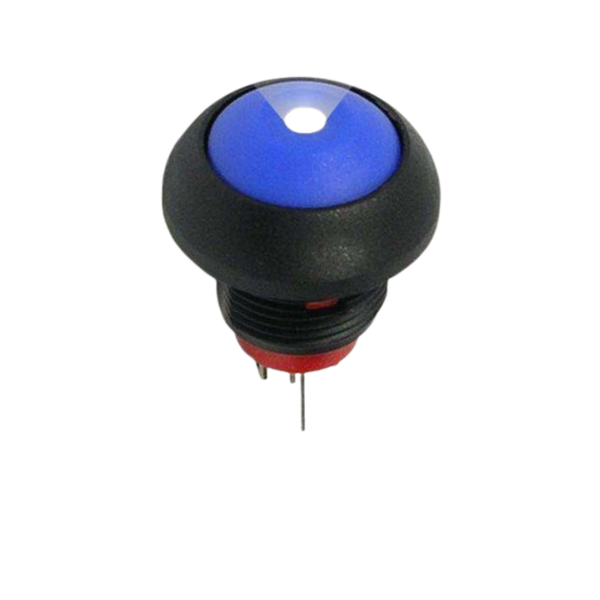 PBR171ATLE6L9 Blue IP67 Push Button Switch, White LED, SPST, 17.5mm