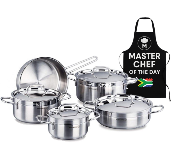 Turkish High Quality Alfa StainlessSteel Cookware Pot Set with Master Apron