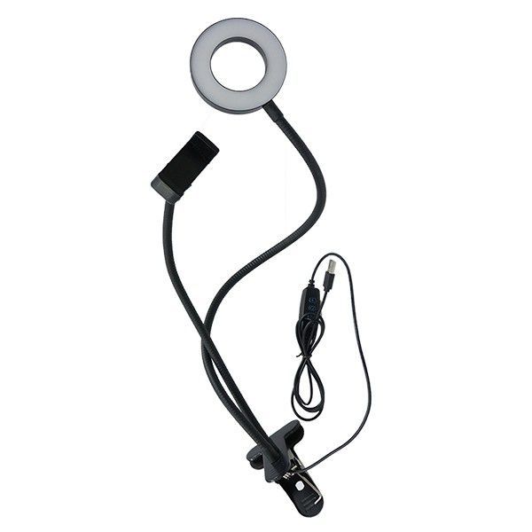 9cm Selfie Ring Light - LED Light Ring with Cell Phone Stand and Desk Clip
