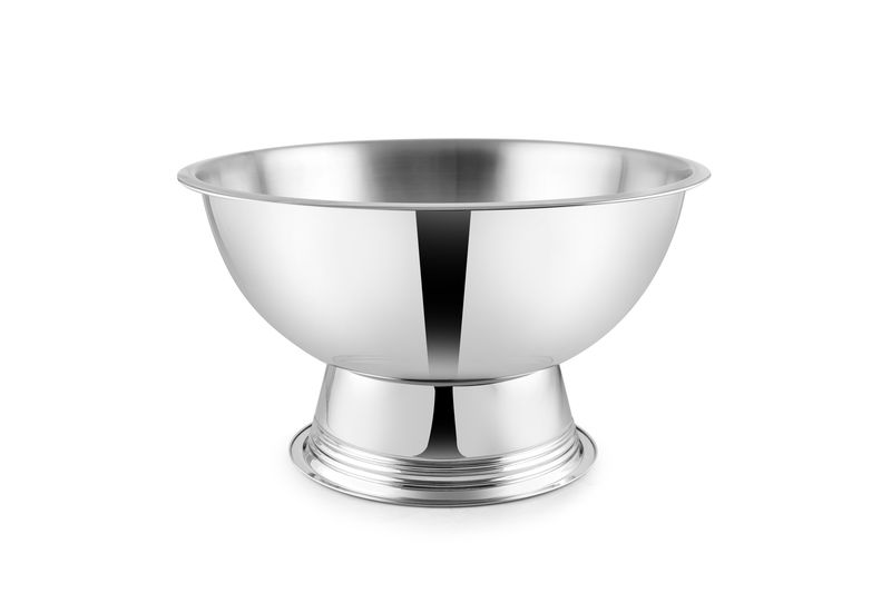 Stainless Steel - Round Punch Bowl - Wine Cooler On Foot - Set of 2