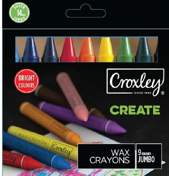Croxley Create Wax Crayons Jumbo 9S Cra1149 x 2