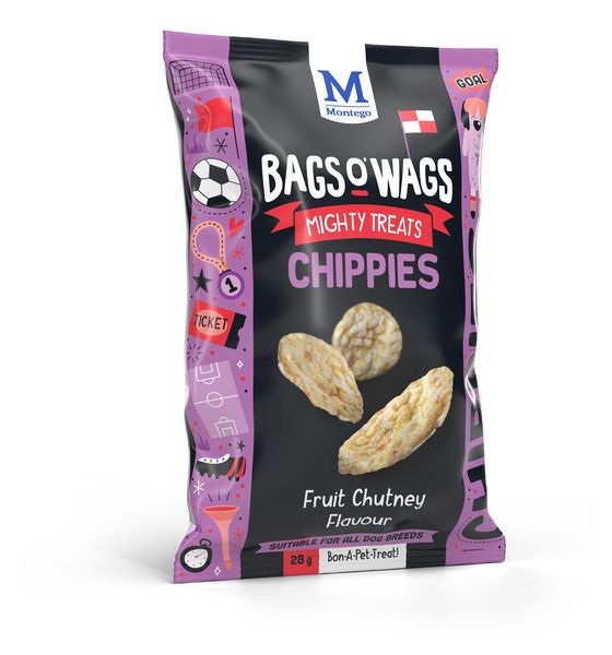 Montego Bags O' Wags - Chippies Fruit Chutney Dog Treats 28 g (Pack of 24)