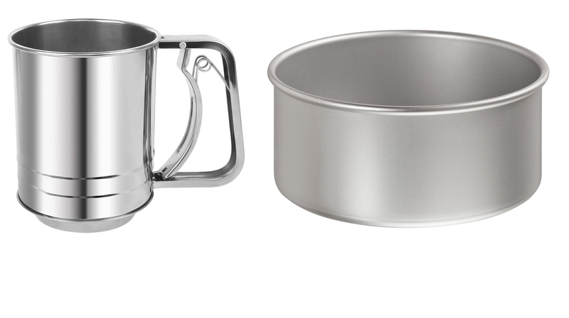 Stainless Steel Flour Sifter for Baking triple Layers Sieve with Hand Press