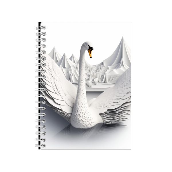 Mountains Inside Swan Body White Notebook Gift Idea A4 Notepad Pad 106