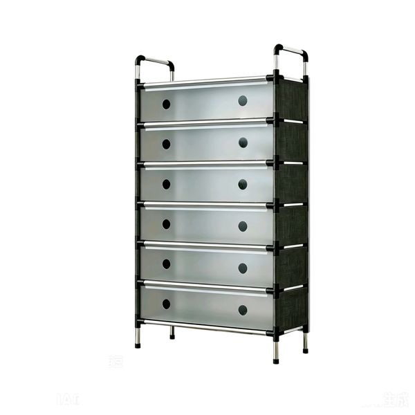 Stainless Steel 7-Tier Large-Capacity Shoe Rack with Transparent Dust Cover