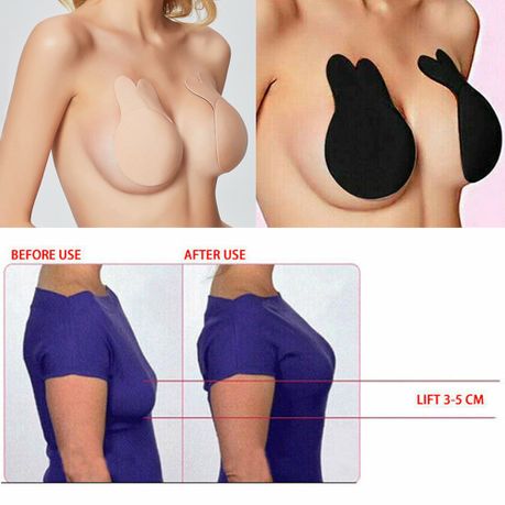 Rabbit Ear Silicone Sticky Adhesive Push Up Bra (nude)