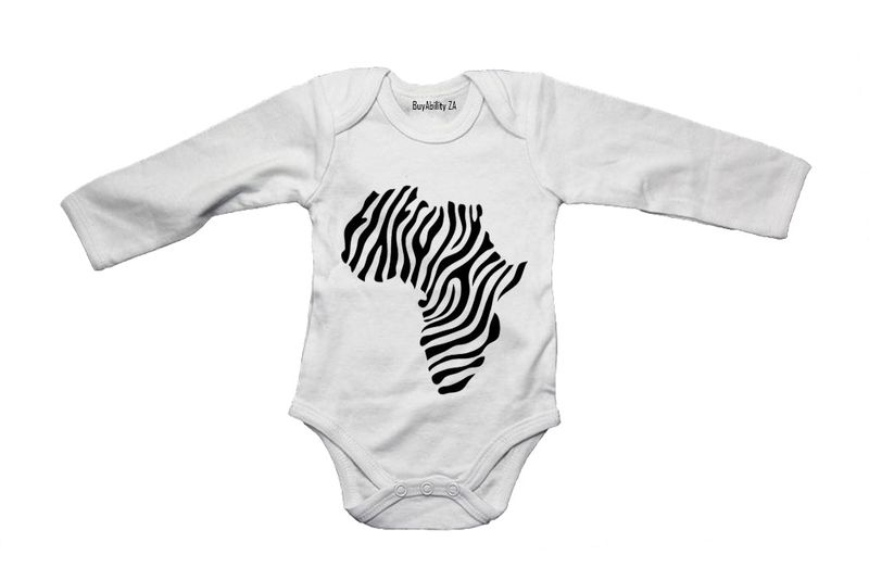Africa - Zebra Print - Long Sleeve - Baby Grow