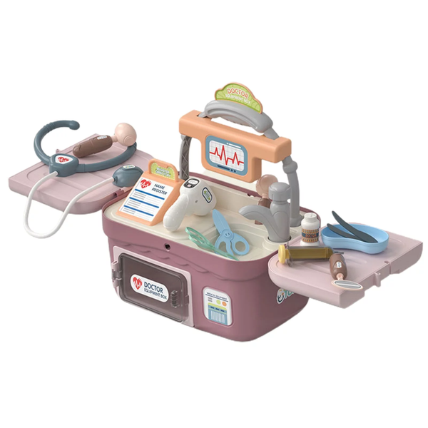 Plastic Medical Suitcase Pretend Play Toy for Household - 18Pieces/Set