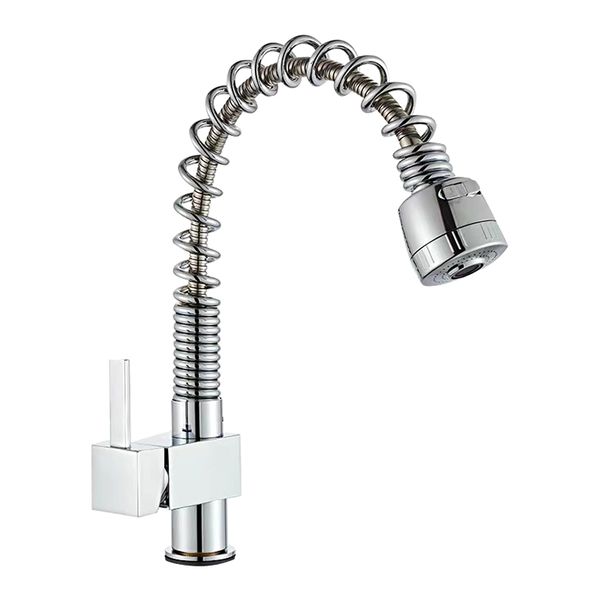 Angle Adjustable, Pullout Hose, 2 Way of Water Outlet Mode Faucet - Square