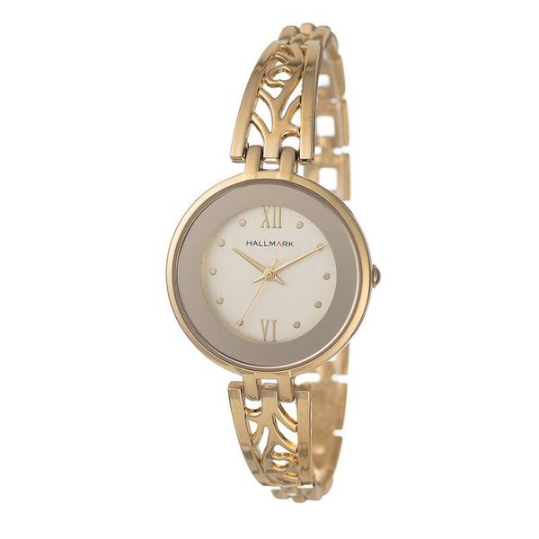 Hallmark Ladies Gold Dial Stainess Steel Watch