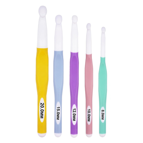 5 PCS Crochet Hook Set, Large Ergonomic Crochet Hooks