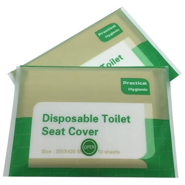 Disposable Flushable Toilet Seat Covers for High Hygene 2-Pack 10-Psc Each
