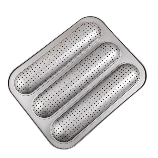 Baguette Pan, Nonstick Perforated French Bread Baking Pan, 3 Slots